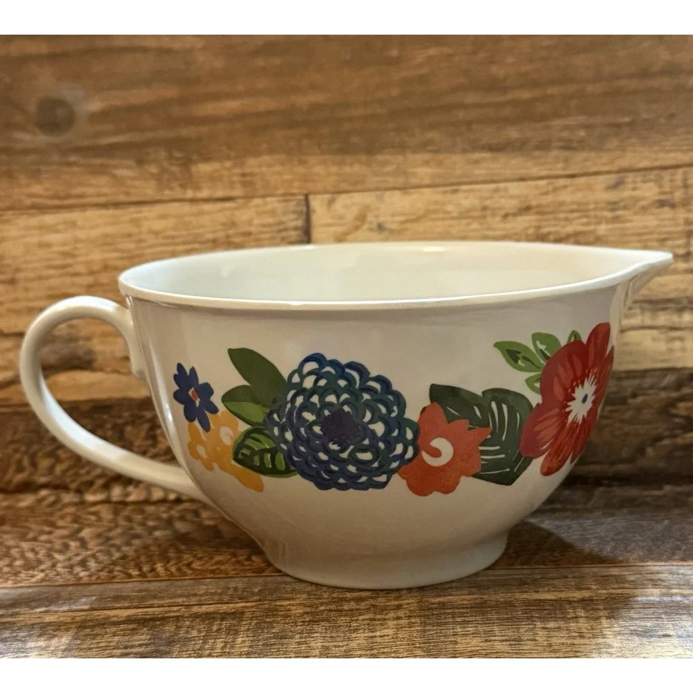 Pioneer Woman 2 Cup Melamine Batter Mixing Bowl Measuring Cup Vintage Floral
